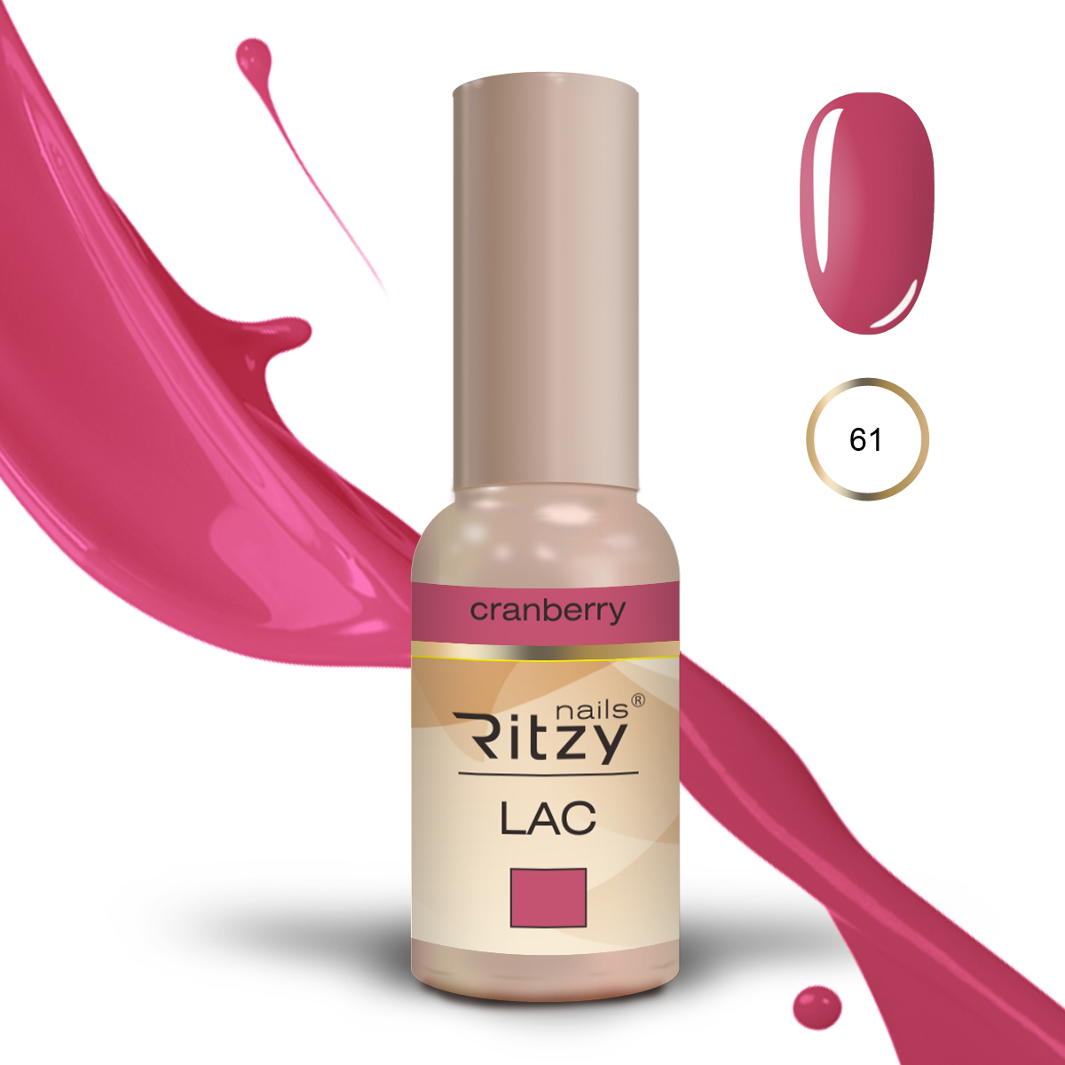 Ritzy Lac 61 Cranberry gel polish 9 ml